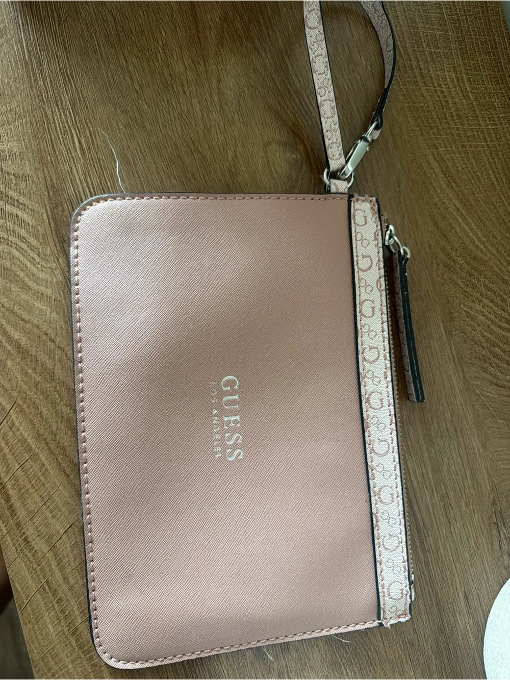 Guess Blush Pink Wristlet Clutch